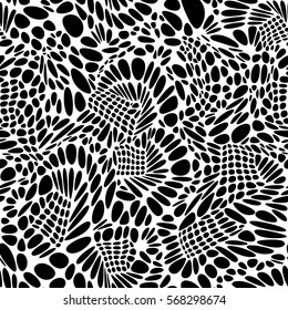 Vector monochromatic seamless texture pattern. Black and white. Organic