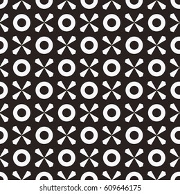 Vector monochrome abstract geometric seamless pattern