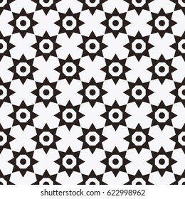 Vector monochrome abstract geometric seamless pattern