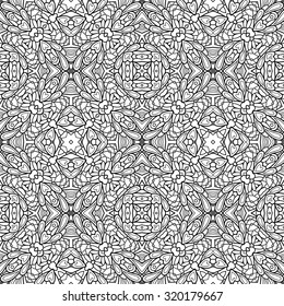 Vector Monochrome Abstract Pattern. Decorative Seamless Background