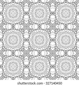 Vector Monochrome Abstract Pattern. Decorative Seamless Background