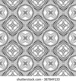 Vector Monochrome Abstract Pattern. Decorative Seamless Background