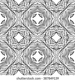 Vector Monochrome Abstract Pattern. Decorative Seamless Background