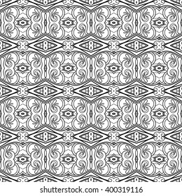 Vector Monochrome Abstract Pattern. Decorative Seamless Background
