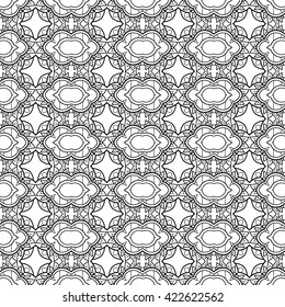 Vector Monochrome Abstract Pattern. Decorative Seamless Background