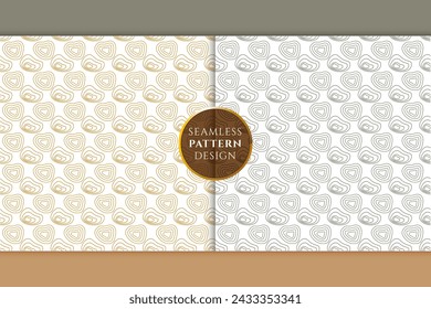 Vector monochrome abstract seamless line pattern. repeat gold and gray color pattern