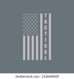 Vector monochrome american flag with text Tactical