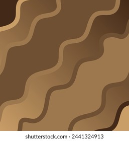Fondo monocromo vectorial en forma de rayas y líneas onduladas de color marrón
