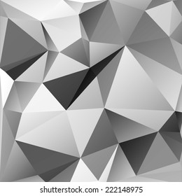 Vector monochrome background of triangles in different shades of gray