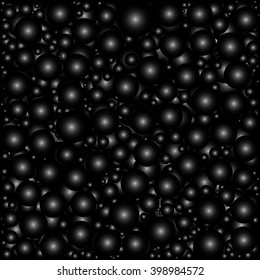Vector monochrome black background volume laps. Set of black spheres.