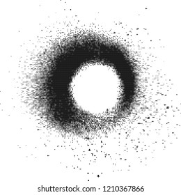 vector monochrome black halftone circle spray artistic grunge dotted texture blank template modern background design for poster, landing, invitation or presentation