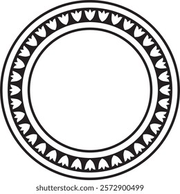 Vector monochrome black round Turkish national ornament. Ottoman border, frame. Ethnic floral circle, ring, Seljuk Turks pattern. Decoration of the Sultan's palaces.
