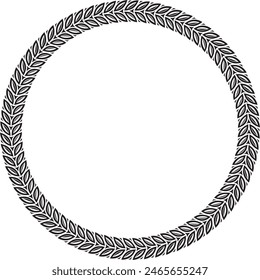 Vector monochrome black round Yakut ornament. Endless circle, border, frame of the northern peoples of the Far East.