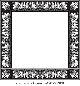 Vector monochrome black square classic greek ornament. European ornament. Border, frame Ancient Greece, Roman Empire.
