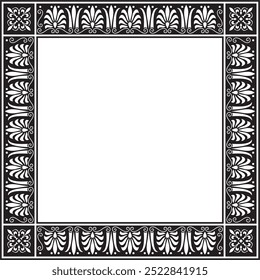 Vector monochrome black square classic greek ornament. European ornament. Border, frame Ancient Greece, Roman Empire.
