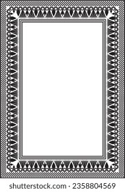 Vector monochrome black square Egyptian ornament. Endless Rectangle, Ring of Ancient Egypt. Geometric African frame.
