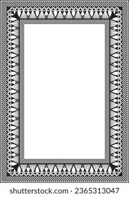 Vector monochrome black square Egyptian ornament. Endless Rectangle, Ring of Ancient Egypt. Geometric African frame.
