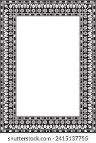 Vector monochrome black square Egyptian ornament. Endless Rectangle, Ring of Ancient Egypt. Geometric African frame.
