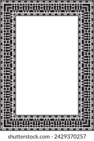 Vector monochrome black square Egyptian ornament. Endless Rectangle, Ring of Ancient Egypt. Geometric African frame.
