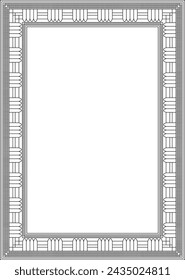 Vector monochrome black square Egyptian ornament. Endless Rectangle, Ring of Ancient Egypt. Geometric African frame.
