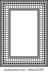 Vetor monocromático quadrado preto ornamento nacional turco. Fronteira otomana, armação. Retângulo floral étnico, padrão turco-seljúcida. Decoração dos palácios do sultão.
