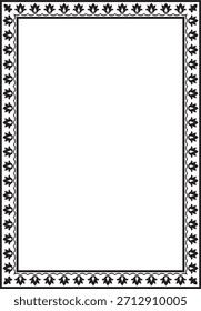 Vektor monochrome schwarze quadratische türkische nationale Ornament. Osmanische Grenze, Rahmen. Ethnische florale Rechteck, Seljuk Türken Muster. Dekoration der Paläste des Sultans.
