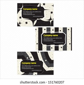 Vector monochrome business card set templates with abstract background