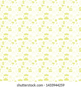 Vector monochrome carnival seamless pattern background.