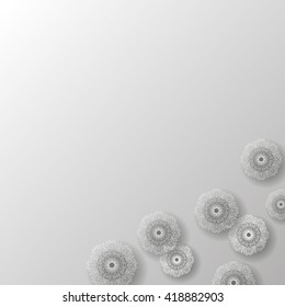 Vector Monochrome Contour Mandala Isolated
