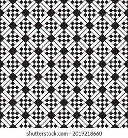 Vector monochrome diamond texture with checkerboard. Abstract illustration.