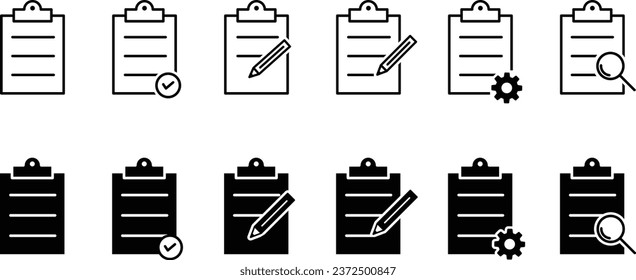 Vector Monochrome Document Icon Set
