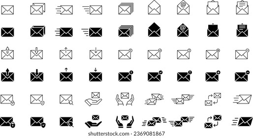 Vector Monochrome Email Icon Set