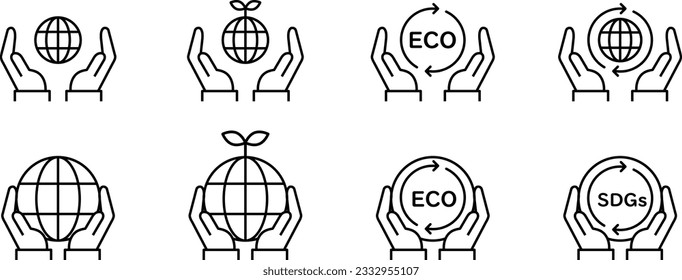 Vector Monochrome Environmental Icon Set