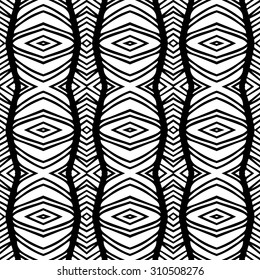 Vector monochrome ethnic original seamless pattern. Tribal line rhombus background can be used for wallpaper, pattern fills, web page background, surface textures, textile, print, wrapping.