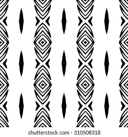 Vector monochrome ethnic original seamless pattern. Tribal line rhombus background can be used for wallpaper, pattern fills, web page background, surface textures, textile, print, wrapping.