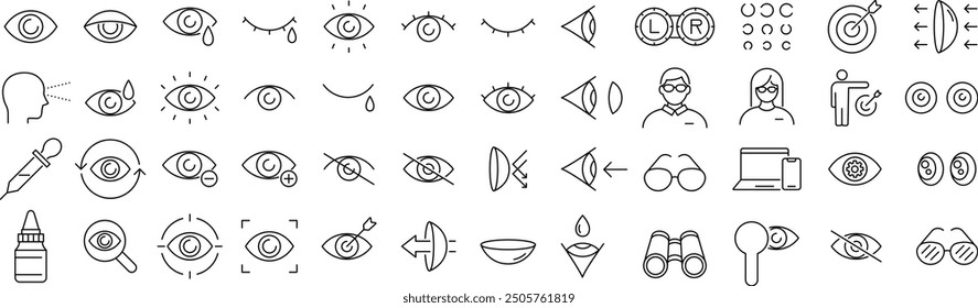 Vektorgrafik-Symbol für einfarbige Augenlinie