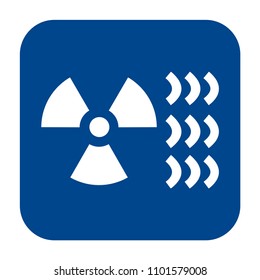 Vector Monochrome Flat Design Icon Of Industrial Radiography.  Blue Isolated Roentgenography Symbol.