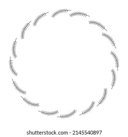 Vector monochrome floral frame. Decorative flower wreath. Be used for wedding, holiday, design, invitations.