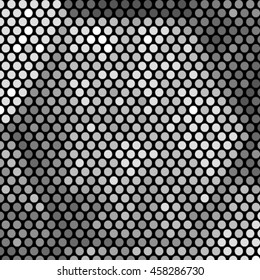 Vector monochrome geometric halftone pattern. Retro pointillism background. Abstract retro pattern dotted texture