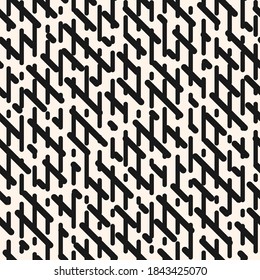 Patrón monocromático geométrico sin soldadura vectorial. Textura moderna en blanco y negro con líneas de cruce diagonal, rejilla, red, malla. Fondo abstracto simple. Diseño repetible para decoración, impresión, envoltura