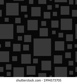 Vector monochrome geometric seamless pattern. Black trendy repeatable background