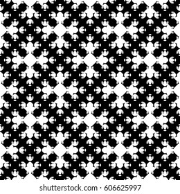 Vector monochrome geometrical texture, black and white seamless pattern in Asian style. Stylized geometric floral figures. Abstract repeat background. Design element for print, decoration, textile