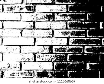 Vector monochrome grunge background. Illustration of brick wall texture. Grunge Distress Sketch Stamp Overlay Effect