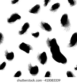 Vector monochrome hand drawn seamless pattern. Black and white abstract pattern painted with ink. Creative trendy pattern for textile, wallpaper, fabric, paper and others.