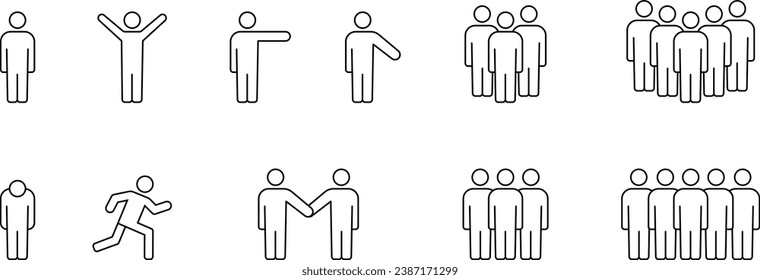 Vector Monochrome Human Pictogram Set