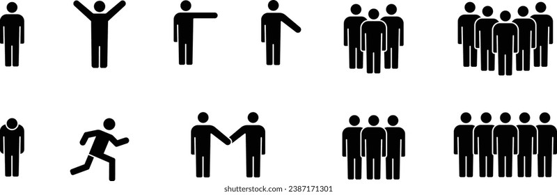 Vector Monochrome Human Pictogram Set