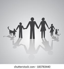 Vector monochrome human pictograms