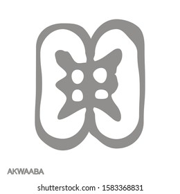 Vector monochrome icon with Adinkra symbol Akwaaba