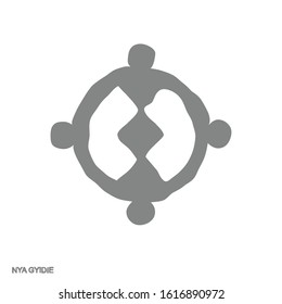 Vector monochrome icon with Adinkra symbol Nya Gyidie
