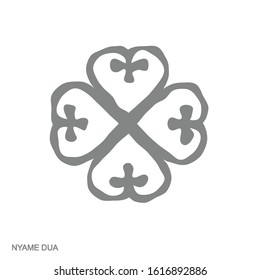 Vector monochrome icon with Adinkra symbol Nyame Dua
